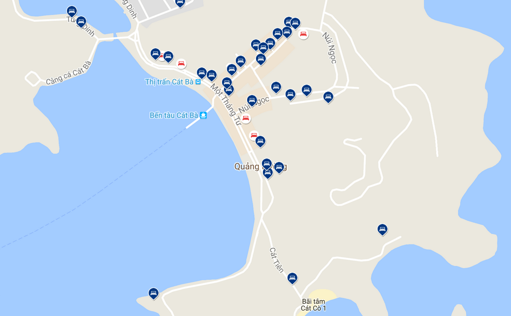 Bản đồ các khách sạn ở Cát Bà.