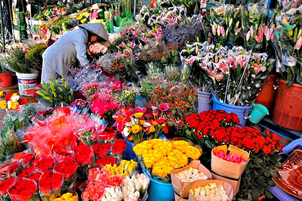 Cửa hàng hoa với rực rỡ sắc màu
